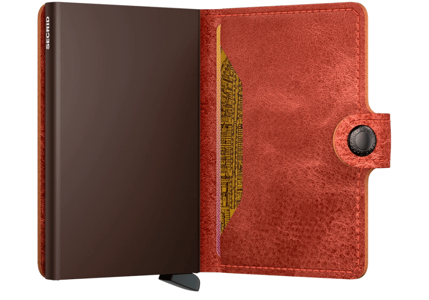 Secrid MV - CUIR DE VACHETTE - ORANGE porte cartes mini wallet vintage Porte-cartes