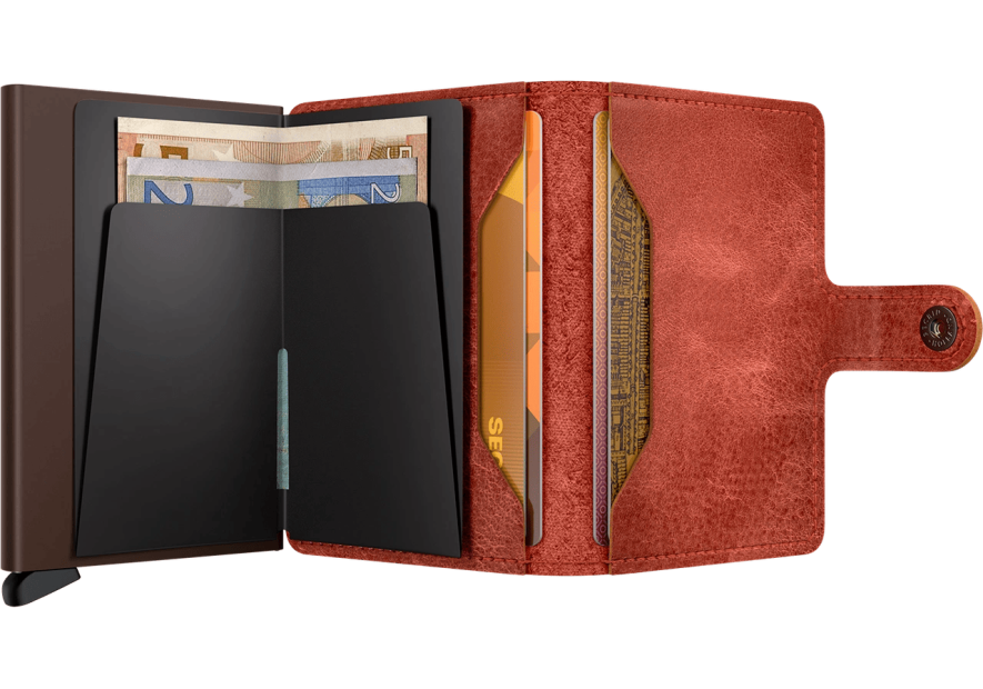 Secrid MV - CUIR DE VACHETTE - ORANGE porte cartes mini wallet vintage Porte-cartes