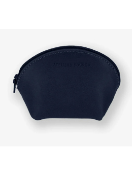 Les Ateliers Foures B04 - CUIR DE VACHETTE - MINUIT porte monnaie demi lune baroudeuse fourès Porte-monnaie