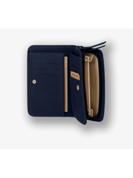 Les Ateliers Foures B53 - CUIR DE VACHETTE - MINUIT portefeuille femme dos à dos baroudeuse m Portefeuille Homme