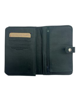 Les Ateliers Foures B52 - CUIR DE VACHETTE - FORET portefeuille petit format avec patte pression Portefeuilles