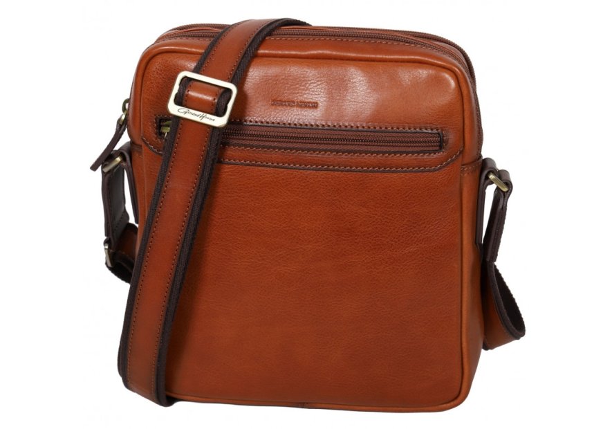 Gerard Henon 2206 - CUIR DE VACHETTE - MARRON grande sacoche porté travers henon Sac business