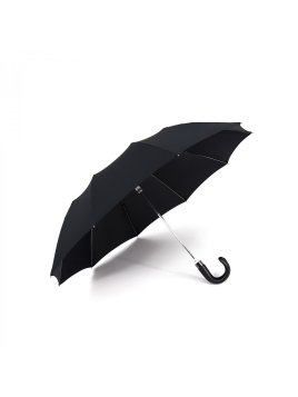 Maison Pierre Vaux VX 2042 - POLYESTER - NOIR parapluie pliant français poignet cuir Petite maroquinerie