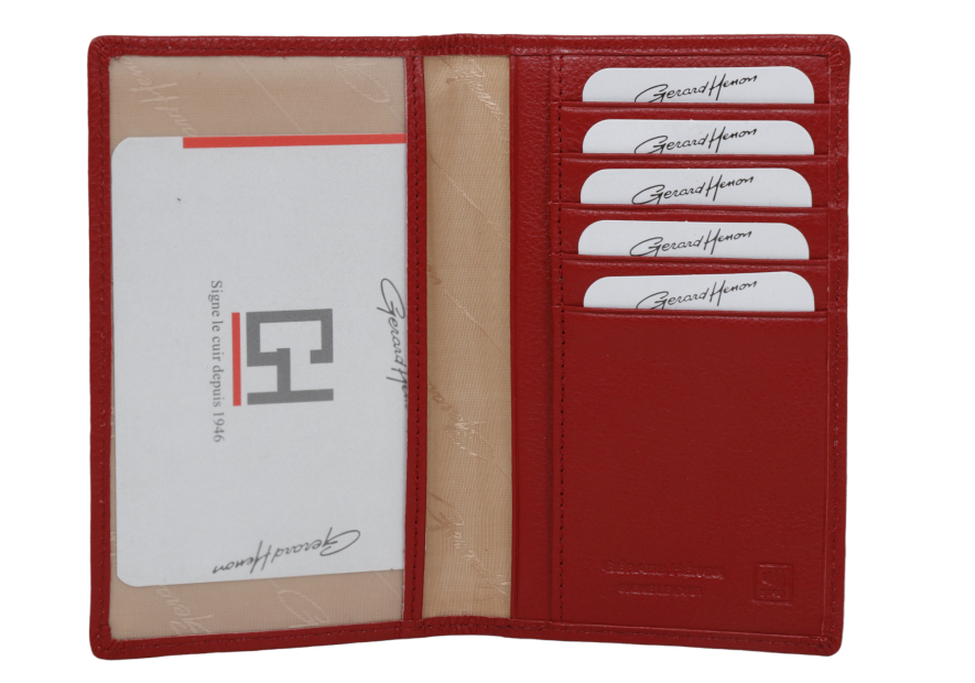 Gerard Henon 33820 - CUIR DE VACHETTE - ROUGE gerard henon- amsterdam - porte papier porte carte Portefeuille Homme