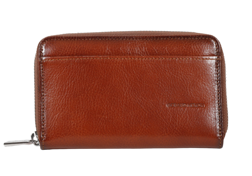 Gerard Henon 3228 - CUIR DE VACHETTE - MARRON porte feuille zippé verone Portefeuilles