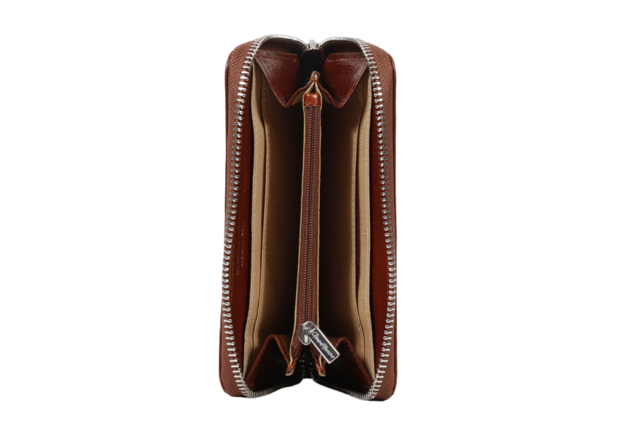 Gerard Henon 3228 - CUIR DE VACHETTE - MARRON porte feuille zippé verone Portefeuilles