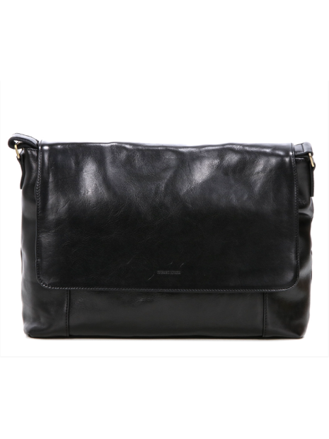 Gerard Henon 2273 - CUIR DE VACHETTE - NOIR grande besace rabat sac-h-zip