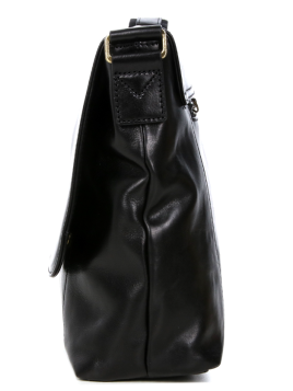 Gerard Henon 2273 - CUIR DE VACHETTE - NOIR grande besace rabat Sac business