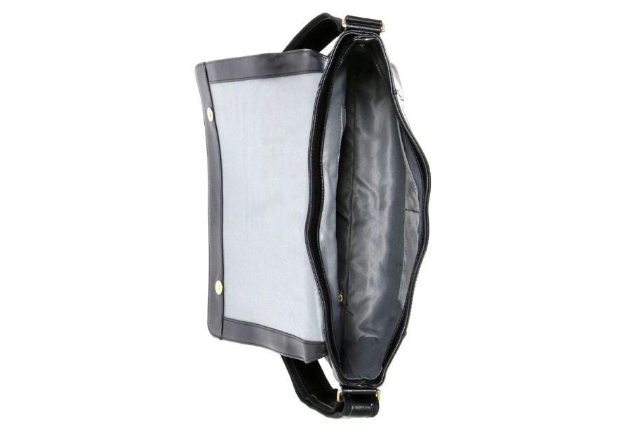Gerard Henon 2273 - CUIR DE VACHETTE - NOIR grande besace rabat Sac business