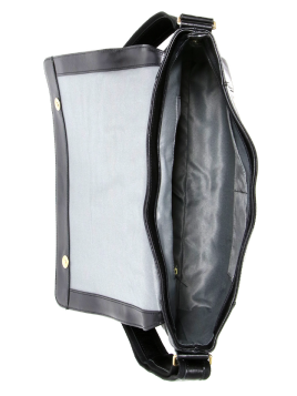 Gerard Henon 2273 - CUIR DE VACHETTE - NOIR grande besace rabat Sac business