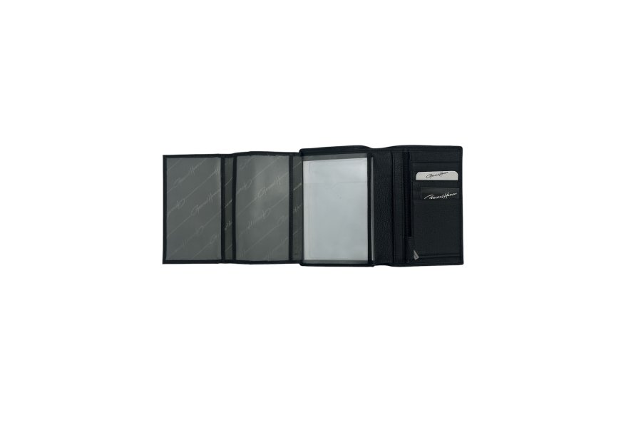 Gerard Henon 33815 - CUIR DE VACHETTE - NOIR gerard henon- amsterdam- porte feuille 3 volets Portefeuilles