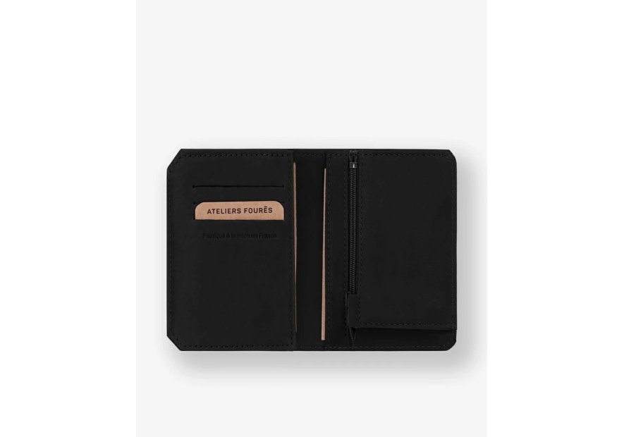 Les Ateliers Foures 949X - CUIR DE VACHETTE - NOIR Portefeuille/Porte-cartes Portefeuilles