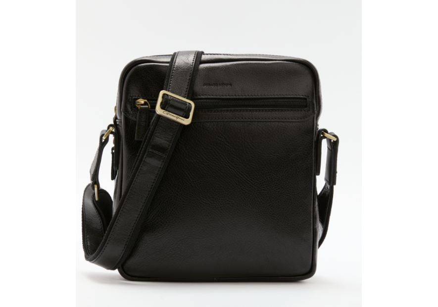 Gerard Henon 2206 - CUIR DE VACHETTE - NOIR grande sacoche porté travers henon Sac business