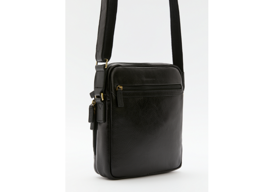 Gerard Henon 2206 - CUIR DE VACHETTE - NOIR grande sacoche porté travers henon Sac business