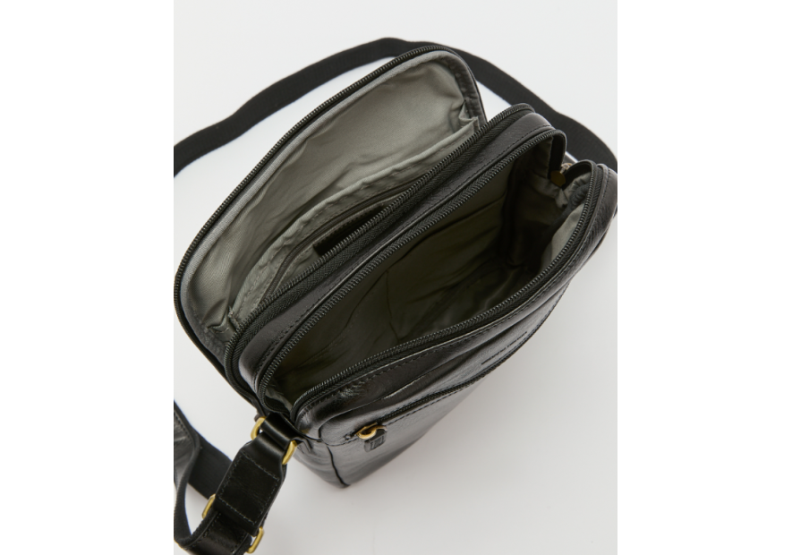 Gerard Henon 2206 - CUIR DE VACHETTE - NOIR grande sacoche porté travers henon Sac business