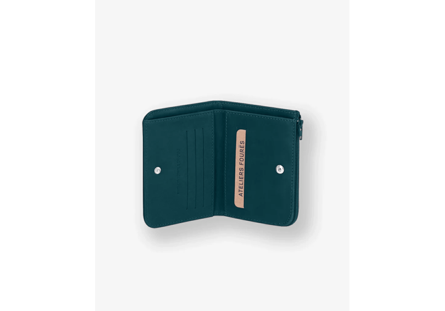 Les Ateliers Foures B56 - CUIR DE VACHETTE - PAON porte monnaie baroudeurse nemesis dos à dos Porte-monnaie