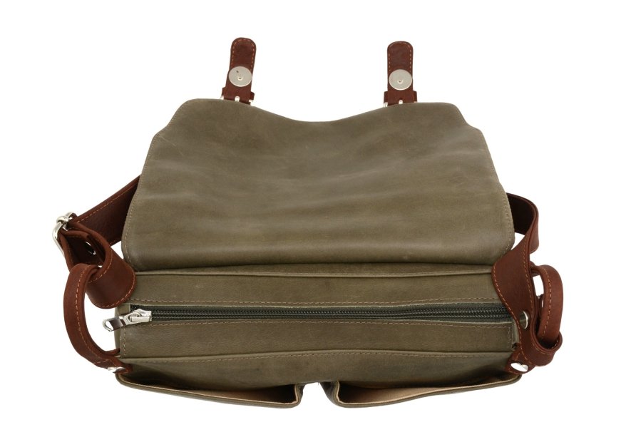 Frandi 814.05 - CUIR DE VACHETTE - KAKI sac besace camille frandi Sac business