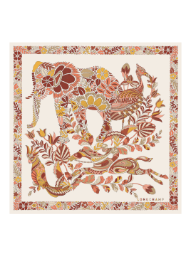 Longchamp 50561/SOI - SOIE - MIEL - 117 forêt longchamp carré de soie 50x50cm Foulards/Etoles