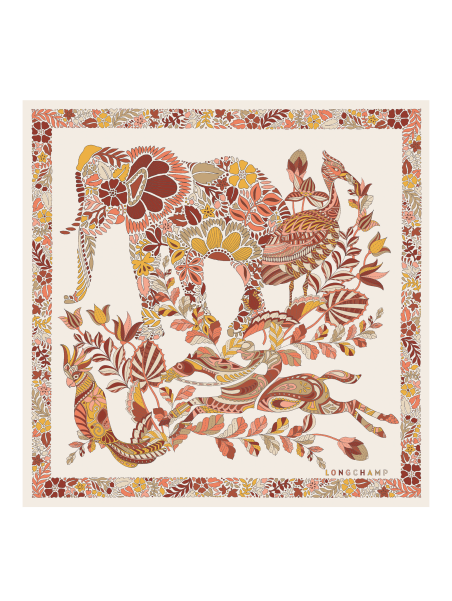 Longchamp 50561/SOI - SOIE - MIEL - 117 forêt longchamp carré de soie 50x50cm Foulards/Etoles
