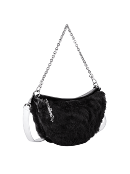 Longchamp 10224HFB - SHEARLING - NOIR sac porté épaule fourrure Sac business