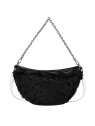 Longchamp 10224HFB - SHEARLING - NOIR sac porté épaule fourrure sacs-a-mains