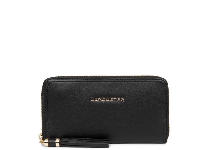 Lancaster 172-12 - CUIR DE VACHETTE - NOIR portefeuille femme complet mademoiselle ana