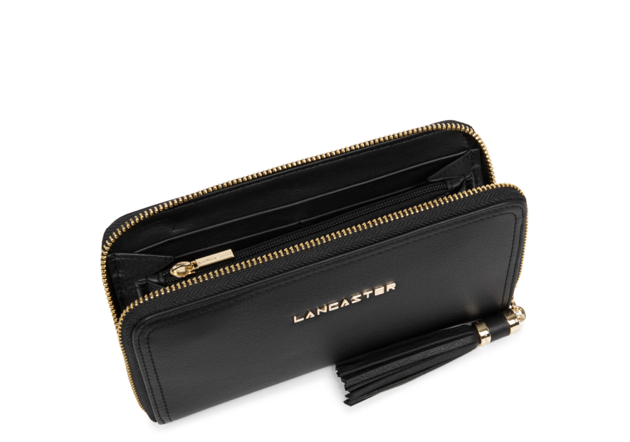 Lancaster 172-12 - CUIR DE VACHETTE - NOIR portefeuille femme complet mademoiselle ana